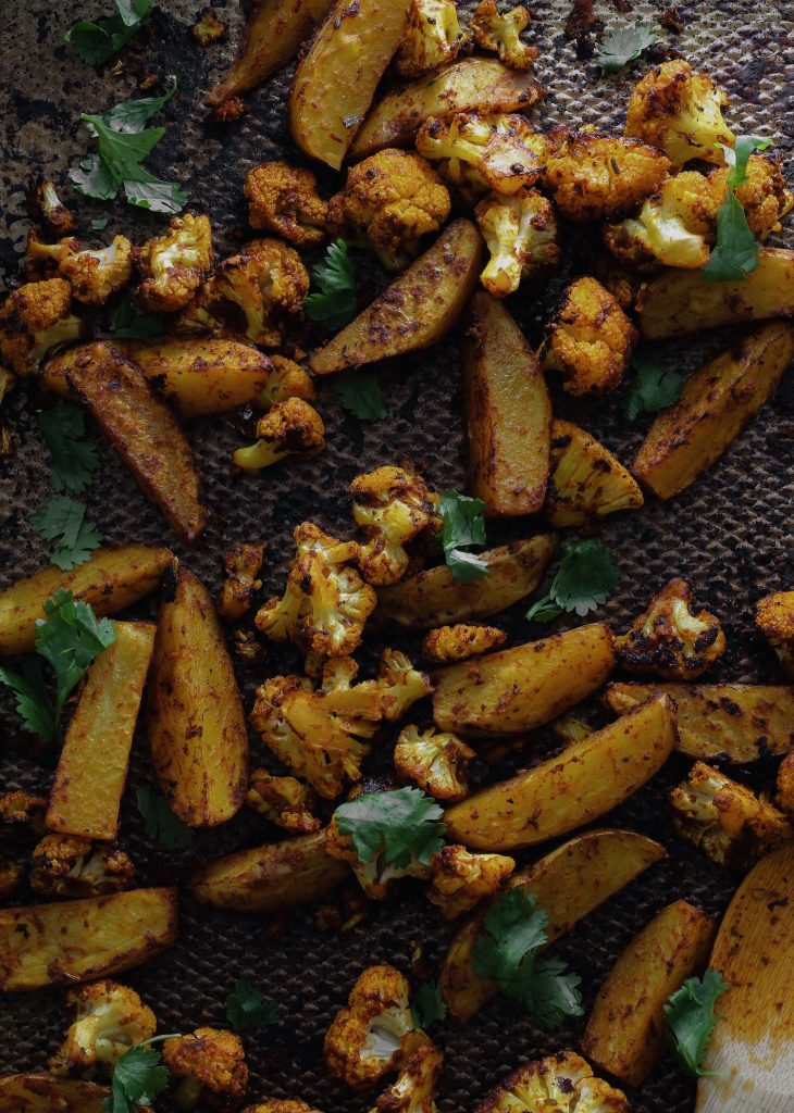 aloo-gobi fall sheet pan dinner