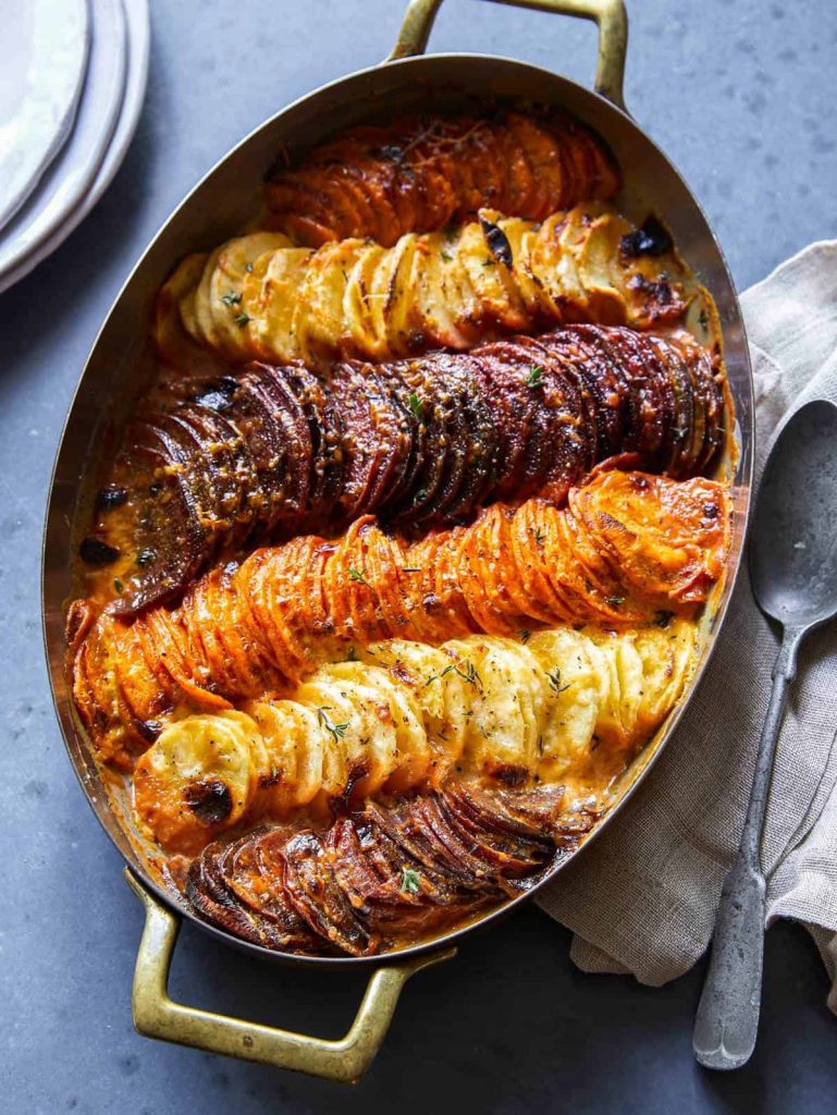 cheesy root veggie gratin