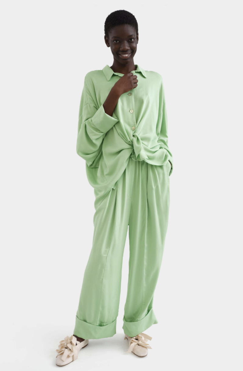 Daily Sleeper Sizeless Viscose Pajamas Set in Mint