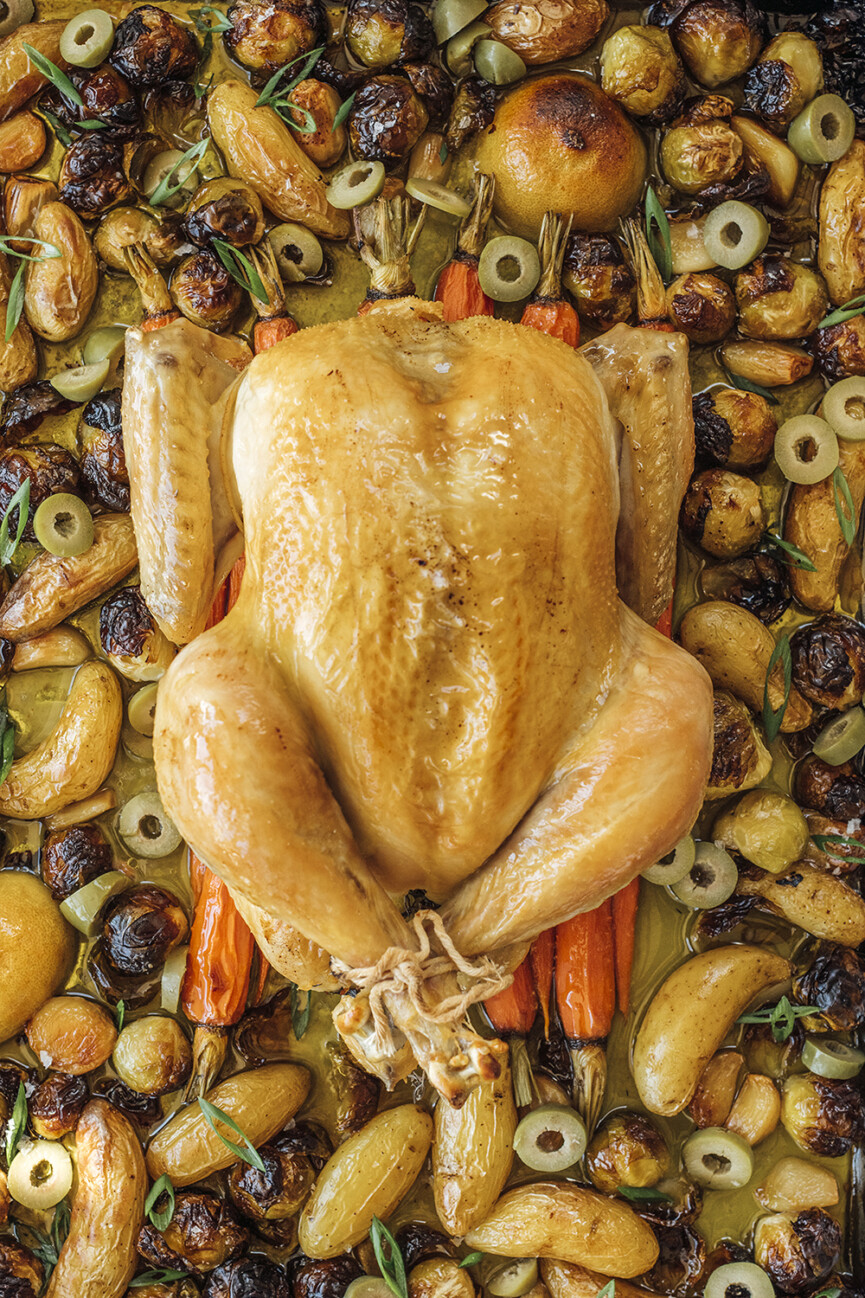 roasted chicken vegetable confit