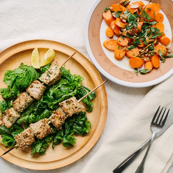 Warm Carrot Salad with Spiced Pepita and Cashew Crunch - warm salad recipes