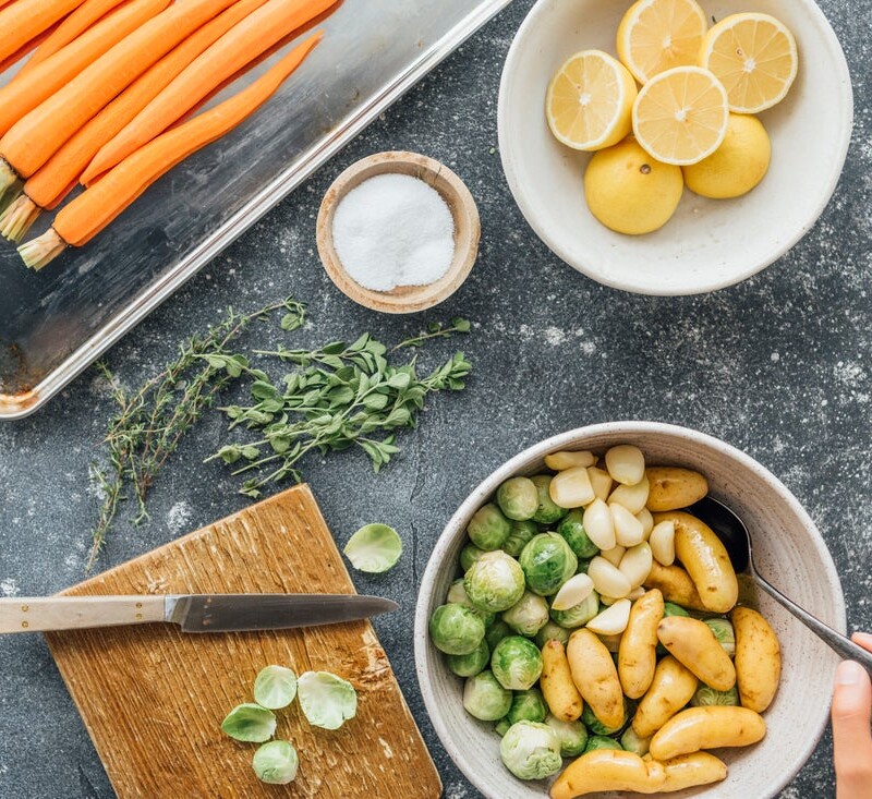 roasted chicken vegetable confit