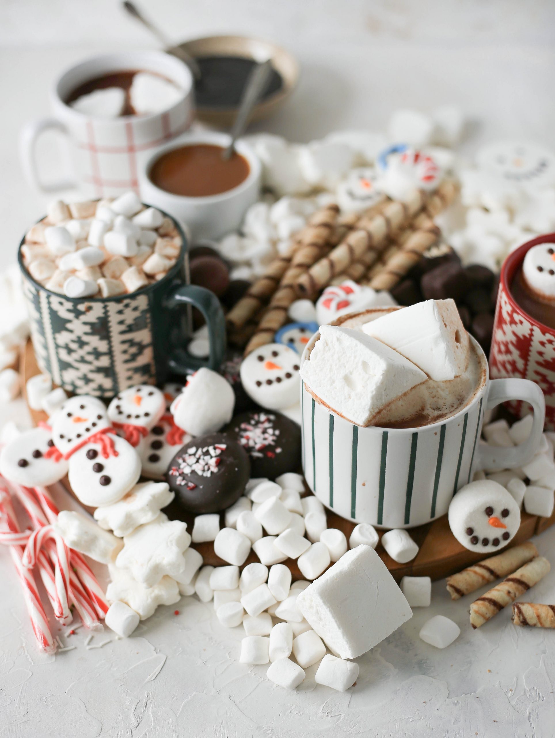 hot chocolate board for easy holiday dessert gathering