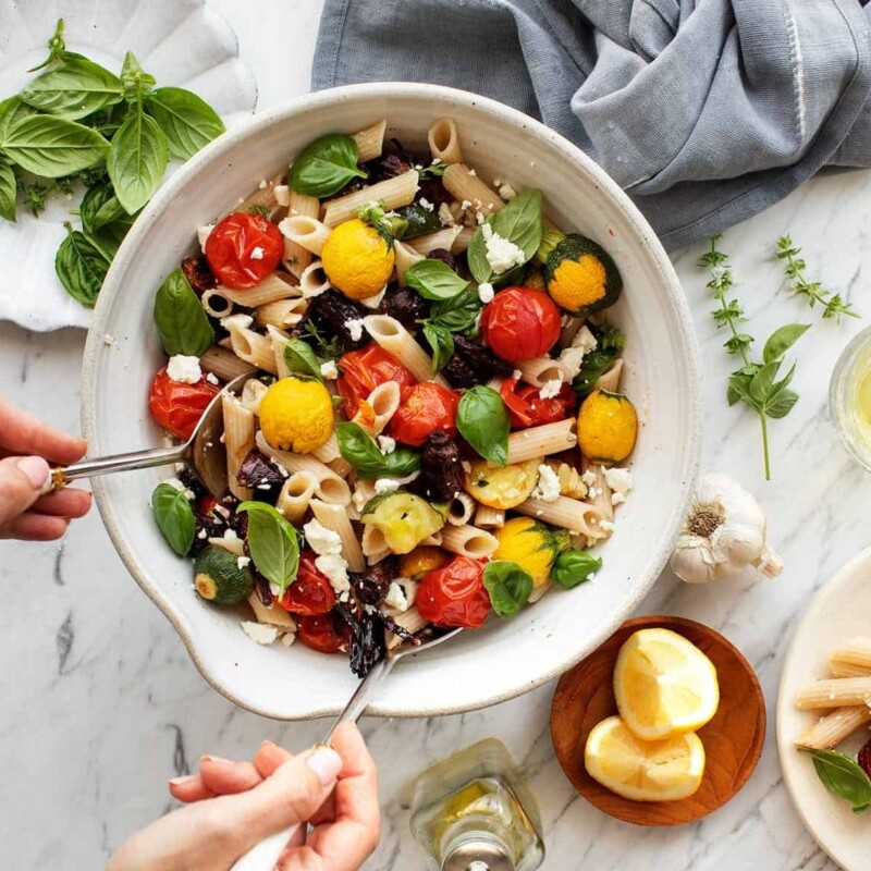 pasta, vegetables, food
