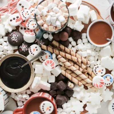 hot chocolate board for easy holiday dessert gathering
