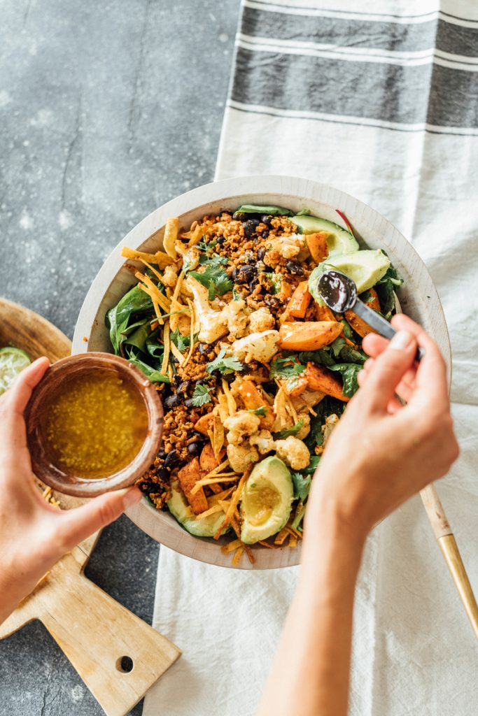 Camille Styles plant-based taco salad_health benefits of a plant-based diet