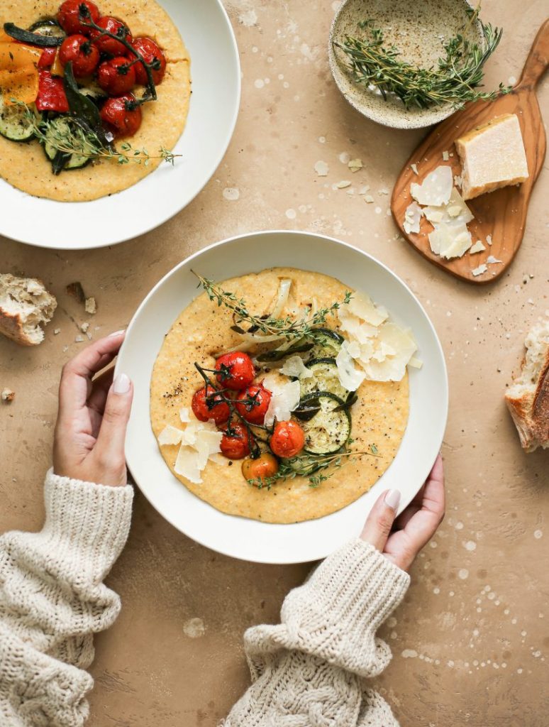 Creamy Polenta Bowls with Garlic and Mascarpone_pantry recipes