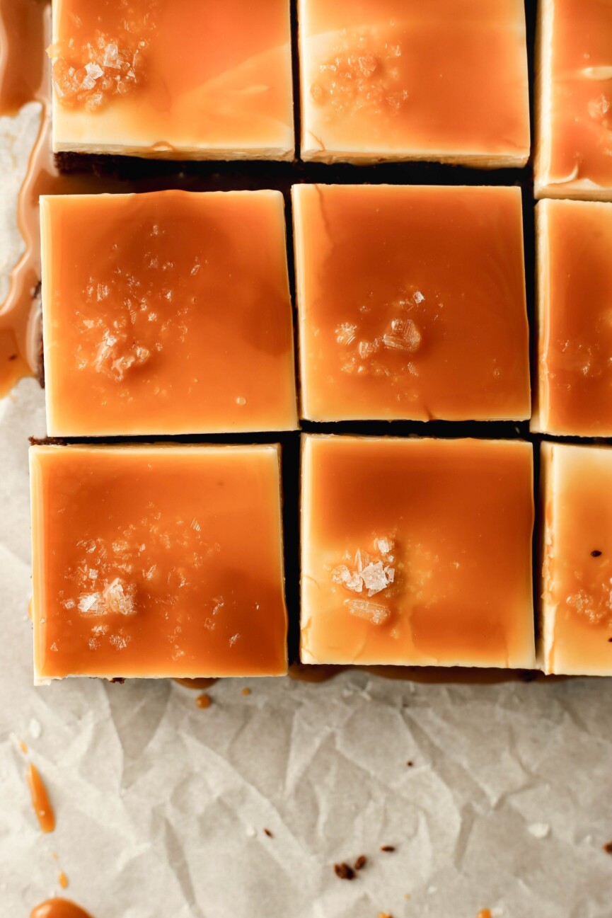 Salted Caramel Cheesecake Brownies are the indulgent dessert to make tonight