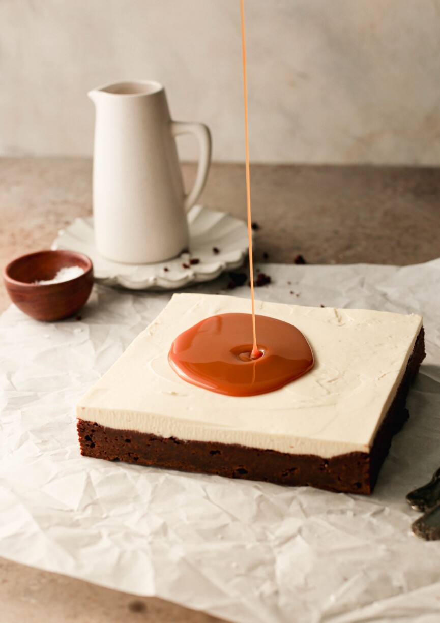 Salted Caramel Cheesecake Brownies are the indulgent dessert to make tonight