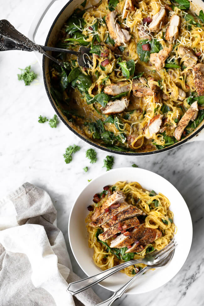 Spaghetti Squash Carbonara _quick weeknight dinner ideas