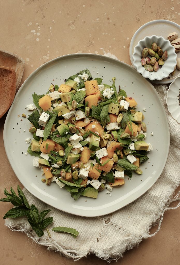 mango, avocado, and feta salad