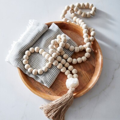 Mango wood contentment beads.
