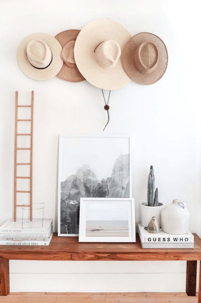 minimalist design, hats, artwork, framed art_how to refresh your space