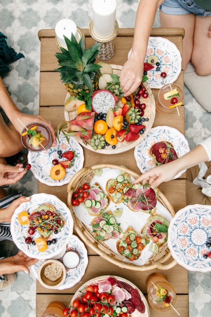 fruit, brunch, spring, summer, outdoor party, affordable outdoor furniture
