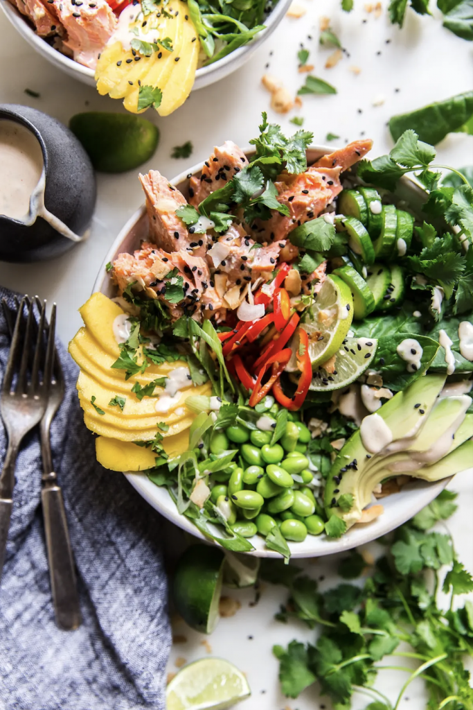 coconut rice salmon bowl_healthy bowl recipes