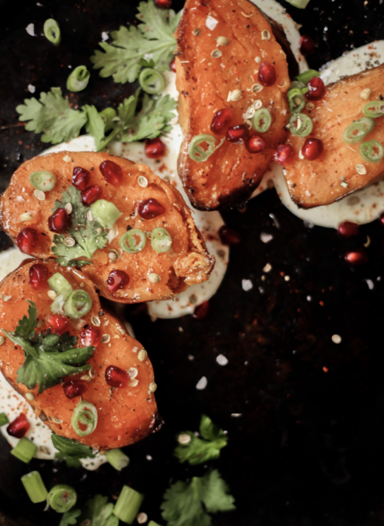 Roasted Sweet Potatoes with Whipped Feta and Hot Honey_best foods with electrolytes