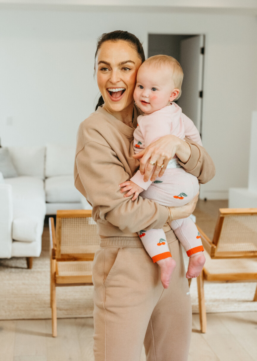 mother, baby, megan roup's morning routine