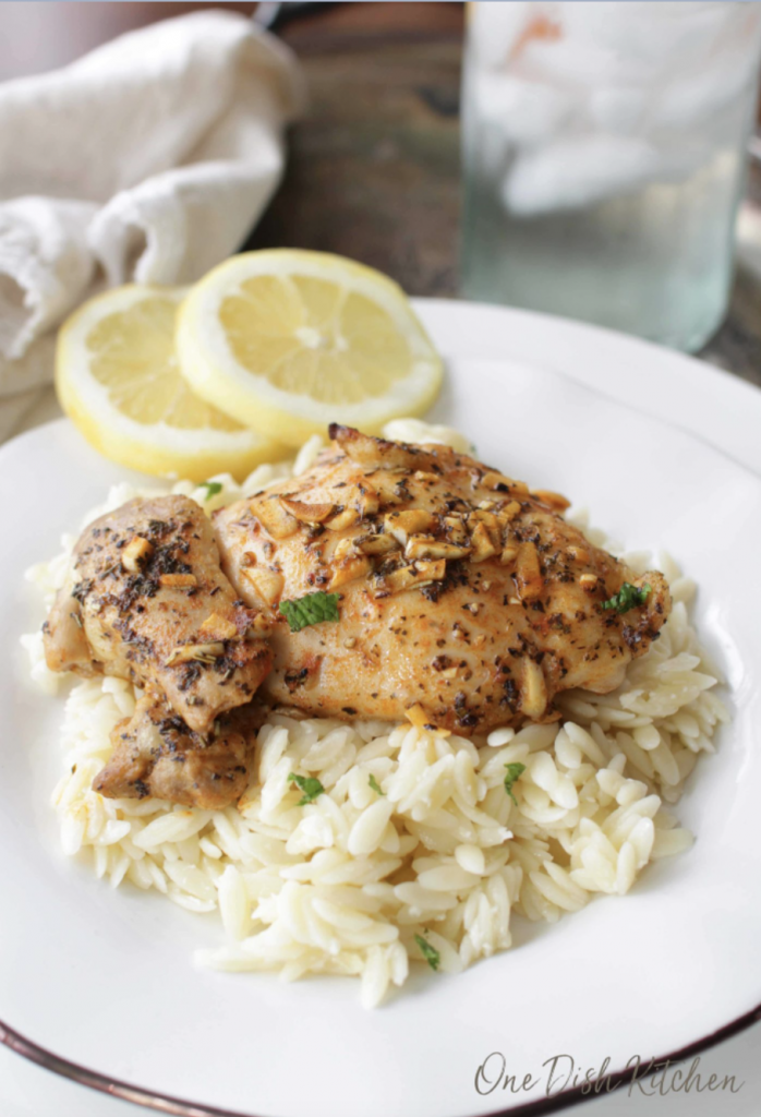 Lemon Garlic Chicken For One_weeknight dinner recipes for one