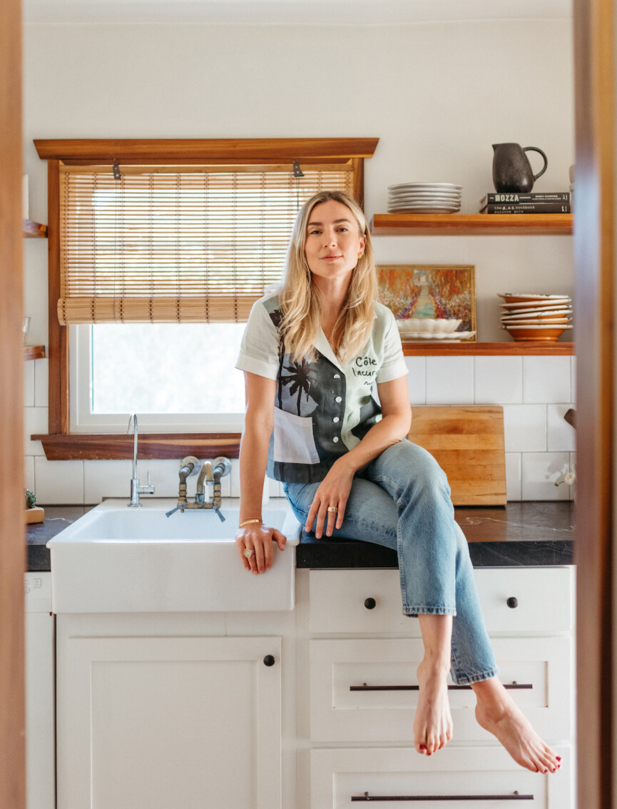 dishes, open shelves, olivia muniak kitchen