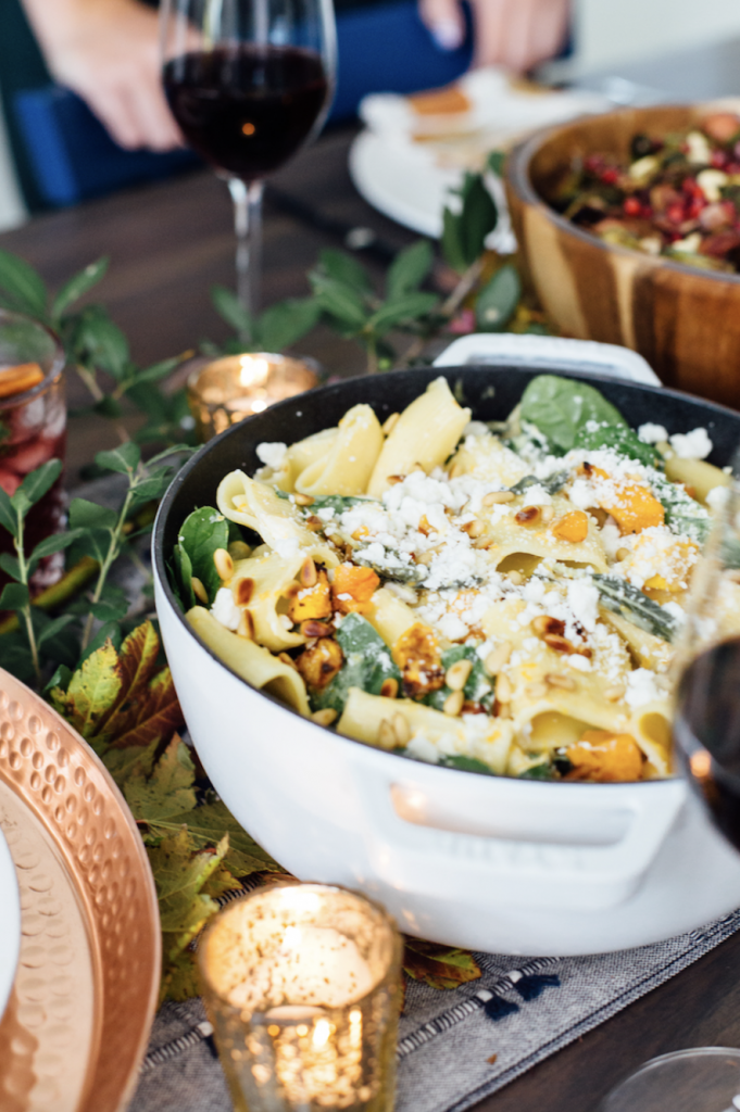 Butternut Squash, Spinach, & Goat Cheese Pasta, vegetarian pasta recipes