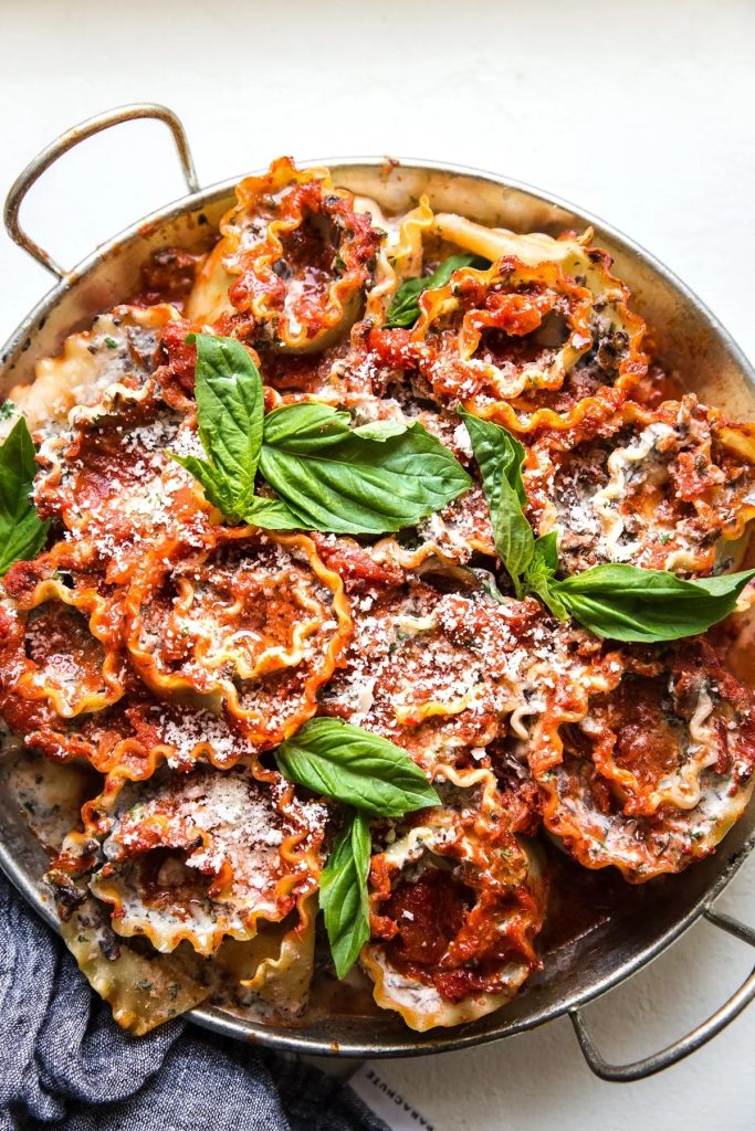 4 Cheese and Mushroom Rolled Lasagna_ground meat substitutes