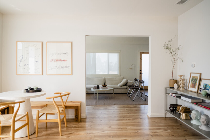 dining nook and living room