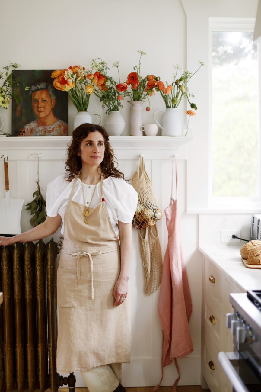 Aran Goyoaga at home in Seattle, apron