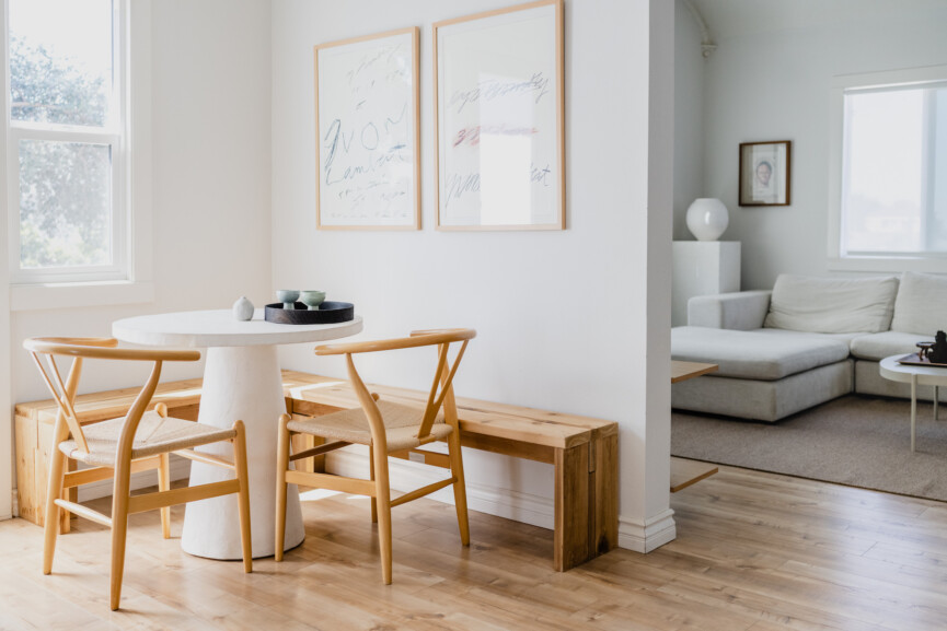 white dining nook