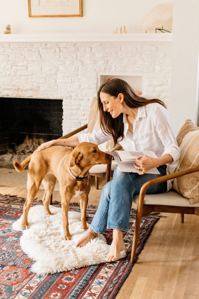 Kate Waitzkin petting dog_how to change