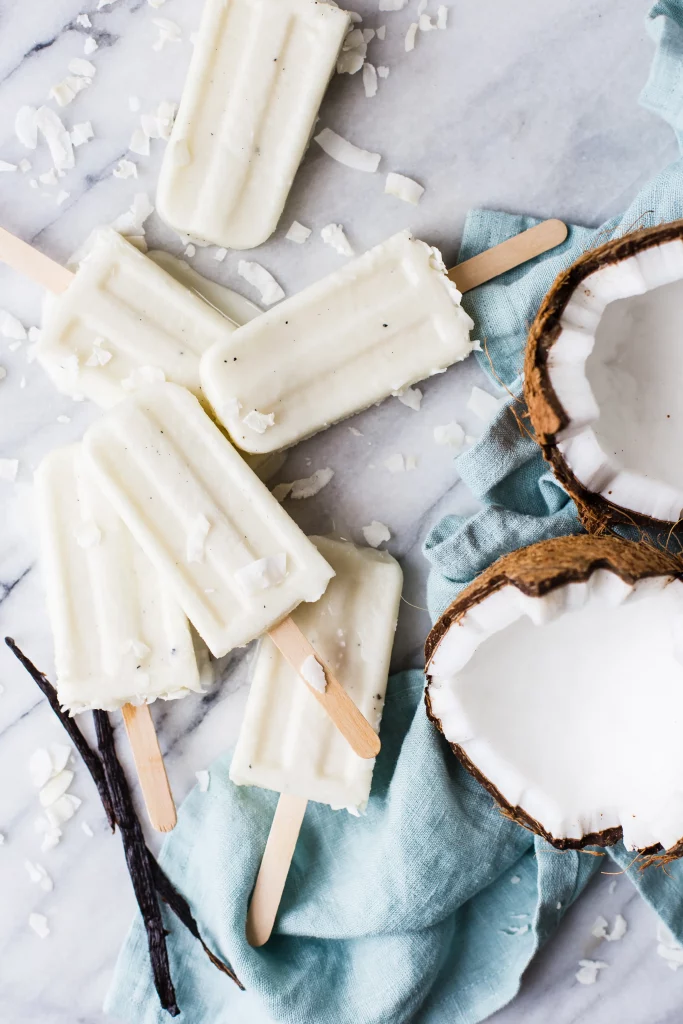 Coconut Cream Popsicles With Vanilla Bean & Malibu Rum_4th of july recipes