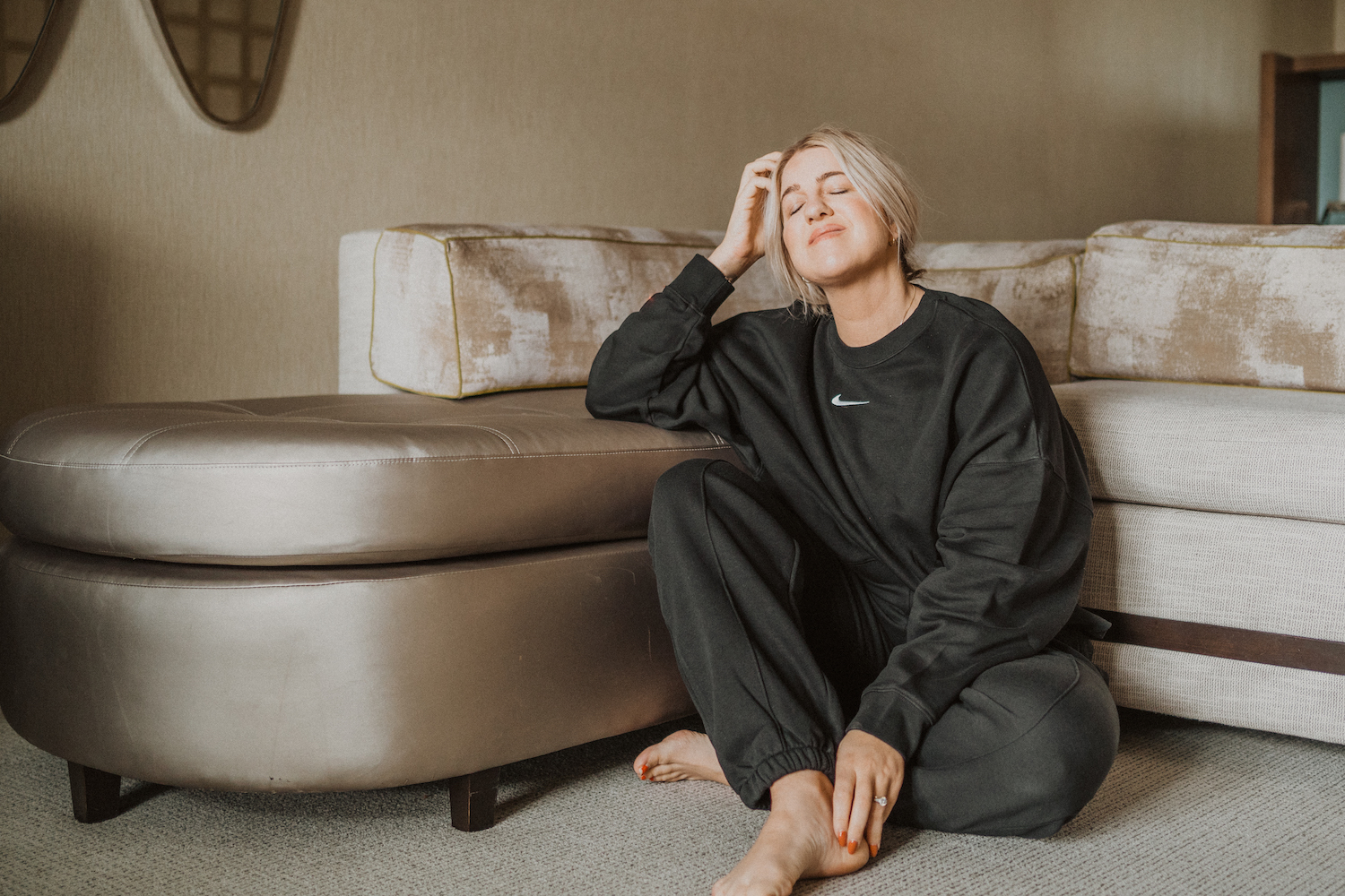 jenna kutcher morning routine, lounge, relaxing_nervous system regulation