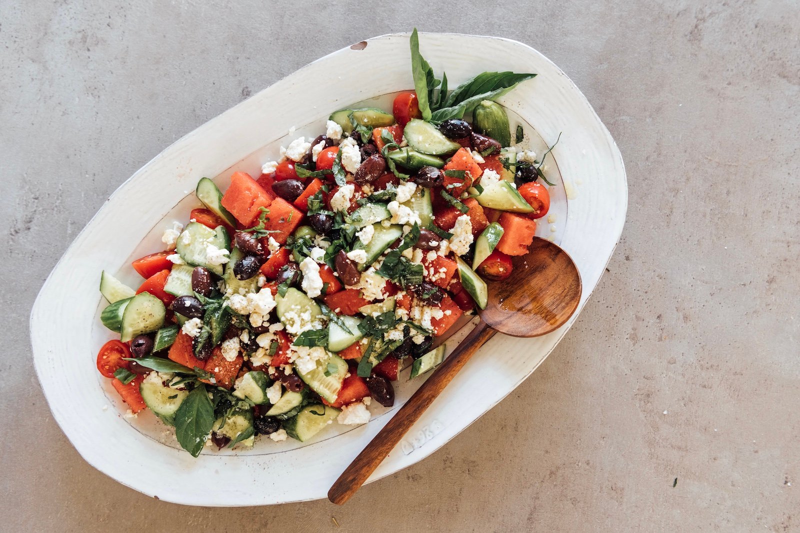 watermelon chopped greek salad