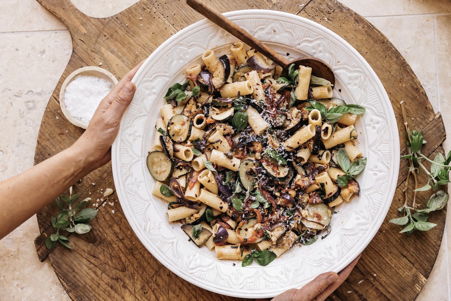 roasted vegetable pasta_spring equinox menu ideas