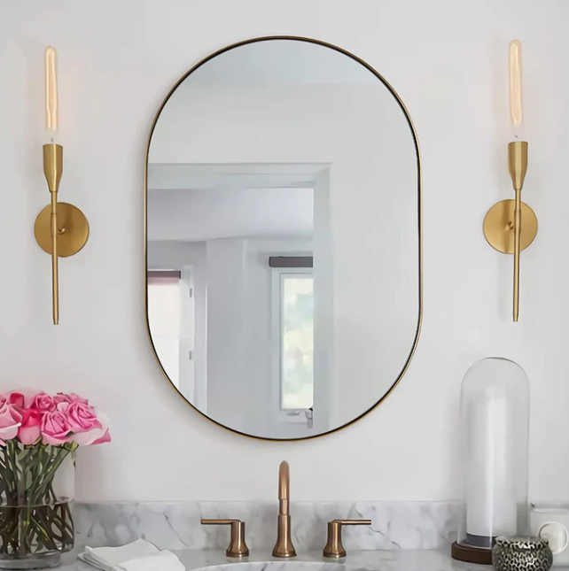 large powder room mirror