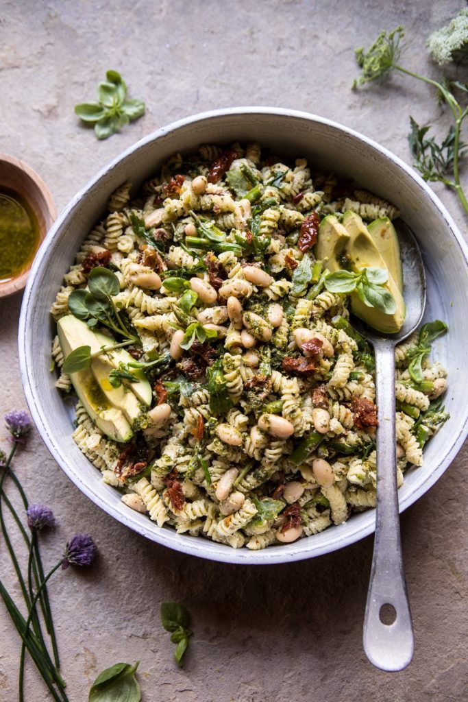 Sun-Dried Tomato, White Bean, and Goat Cheese Pasta Salad_healthy pasta salad recipes