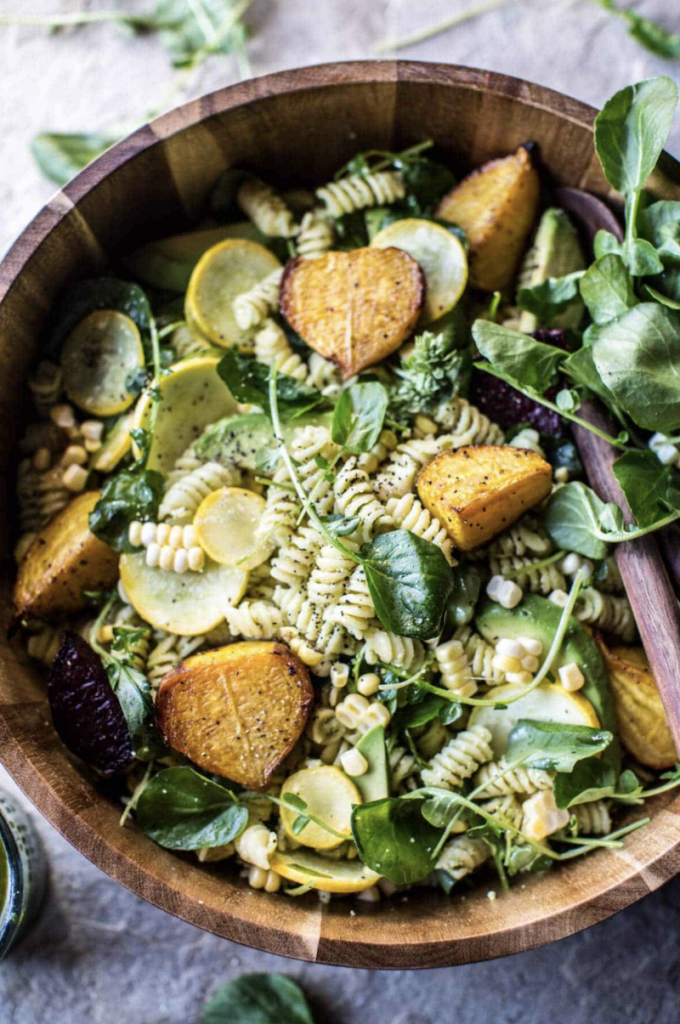Basil Goat Cheese Pasta Salad_healthy pasta salad recipes