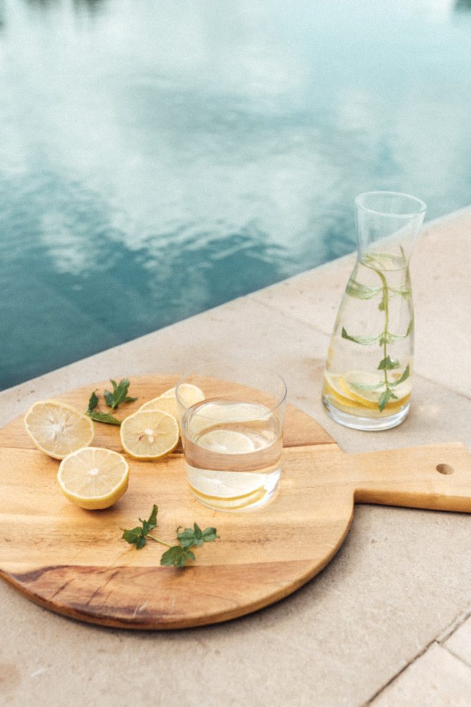 Lemon herb water_drinking water before bed