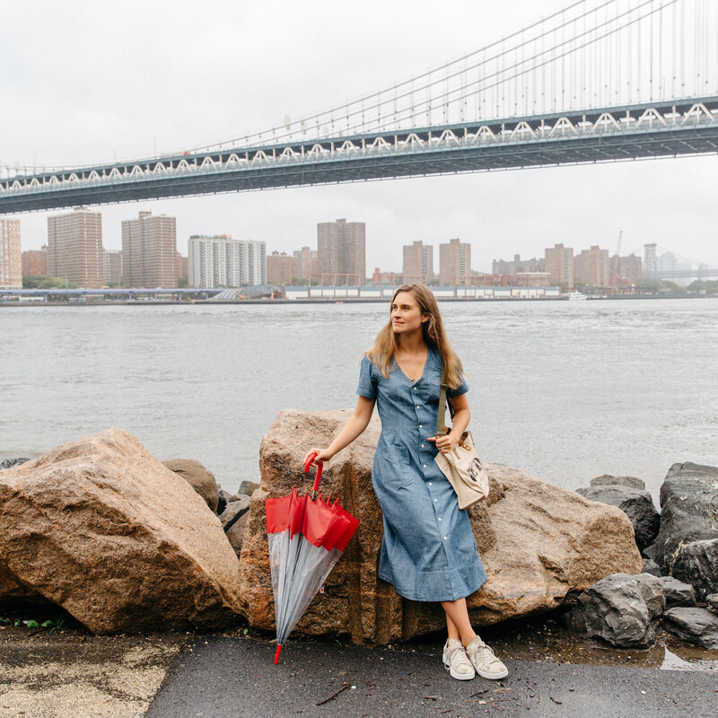 things to do on a rainy day, brooklyn bridge, umbrella, lauren bush lauren