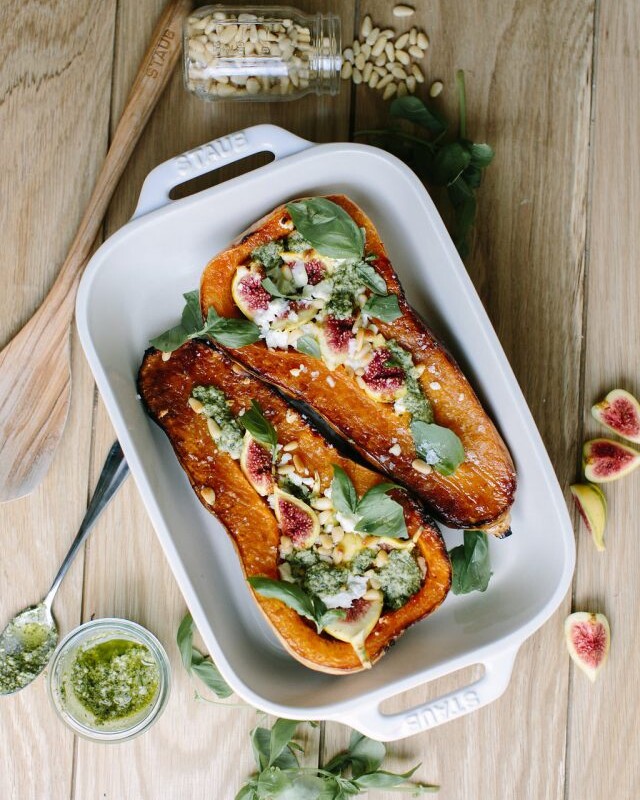 Butternut Squash Stuffed with Goat Cheese