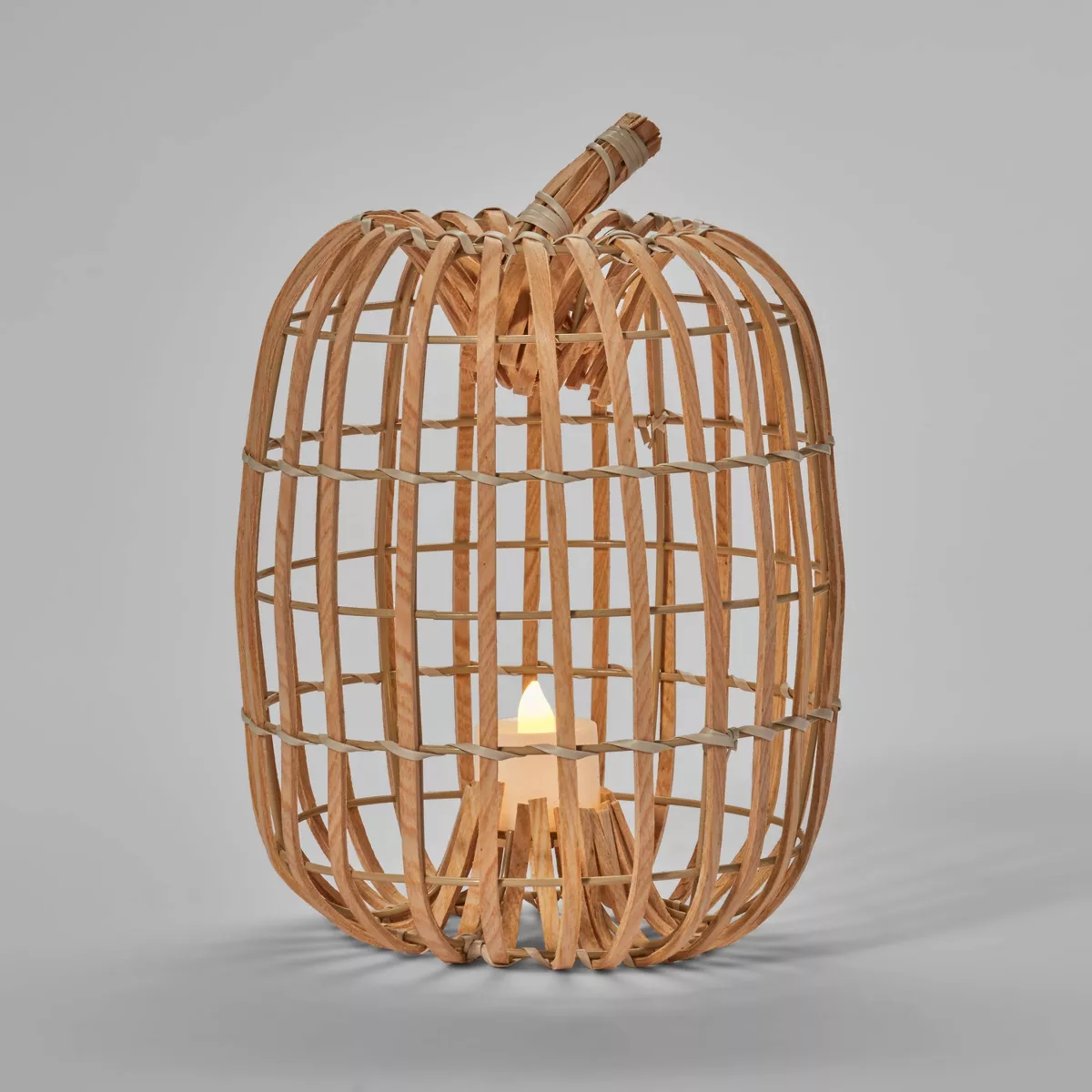 Harvest Light Up Woodchip Woven Large Pumpkin - Hyde & EEK! Boutique™