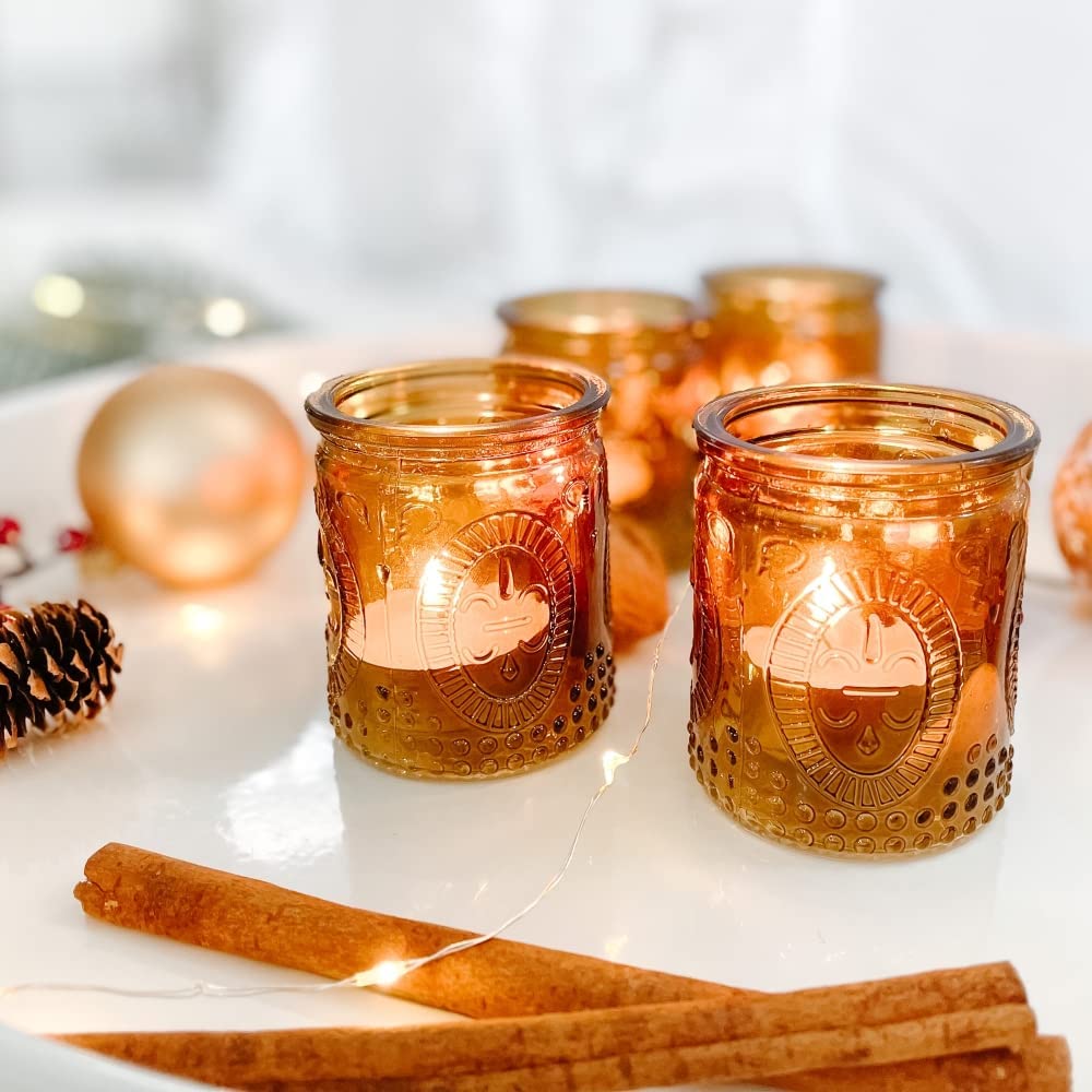 amber votive vases for fall