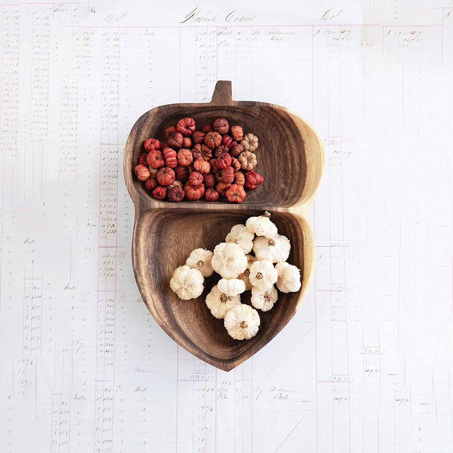 Acacia Wood Acorn Shaped Dish Fall Decor on Amazon