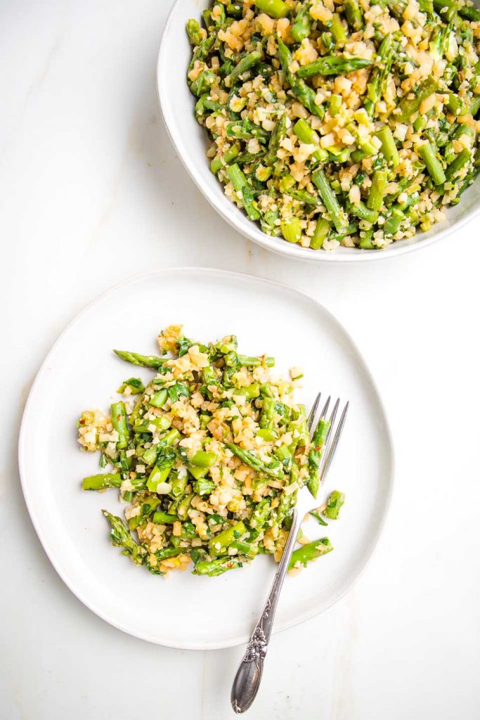Cauliflower Rice WIth Asparagus_vegan cauliflower rice recipes