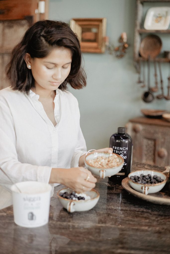 Trishala Bhansali making breakfast