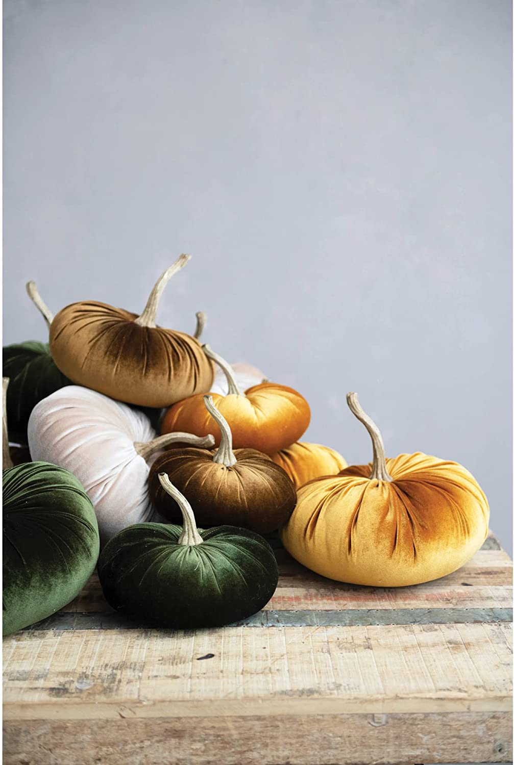 Velvet Pumpkin with Resin Stem