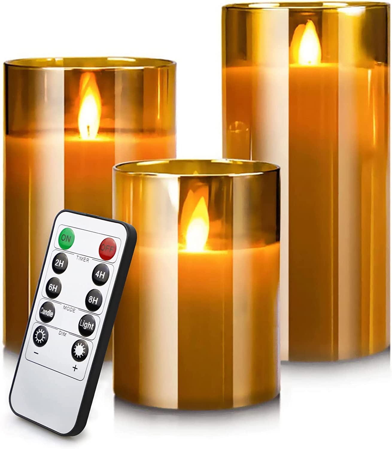 flameless led amber candles fall decor amazon