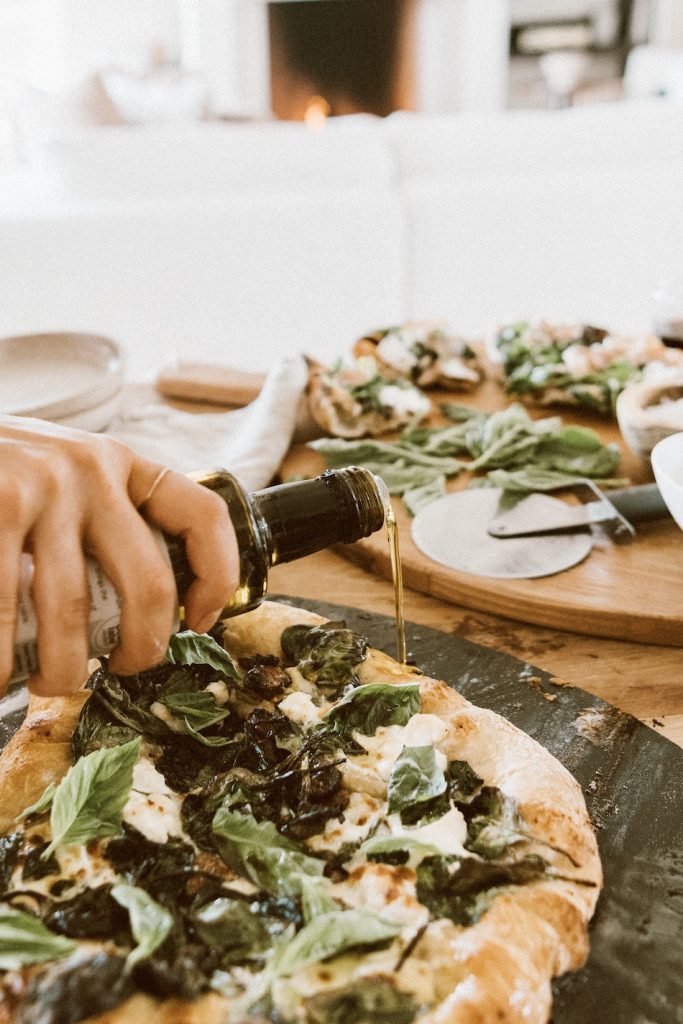 spinach and ricotta pizza_winter birthday ideas