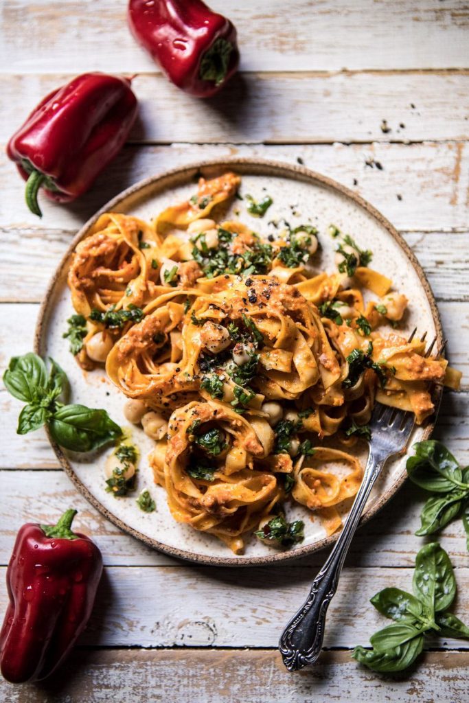 roasted red pepper pasta from half baked harvest