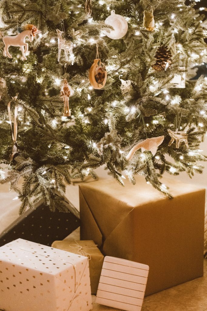 presents under christmas tree