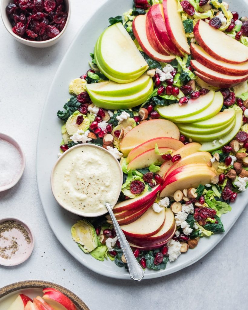 Kale and brussels sprouts winter salad_best brussels sprouts recipes